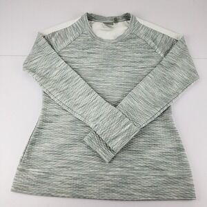 Athleta Top Shirt Women's‎ Medium Green Snowscape Quilted Multicolor Long Sleeve